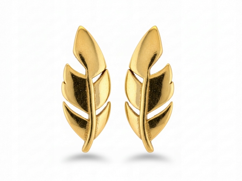 Zlaté Náušnice 585 na tyči s peříčky jsou ideální na jaro