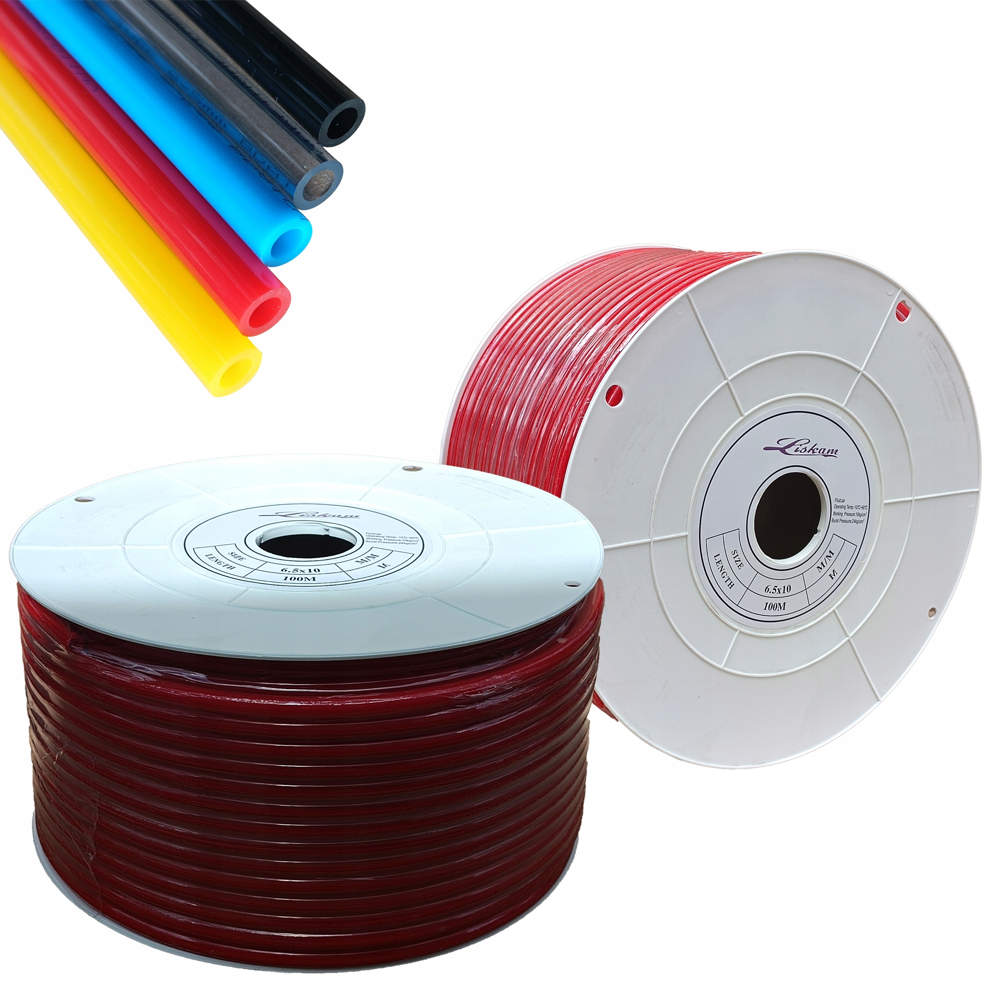 Polyuretan Pneumatická Pu hadice Tekalan 10x6.5 mm Červená 25 M