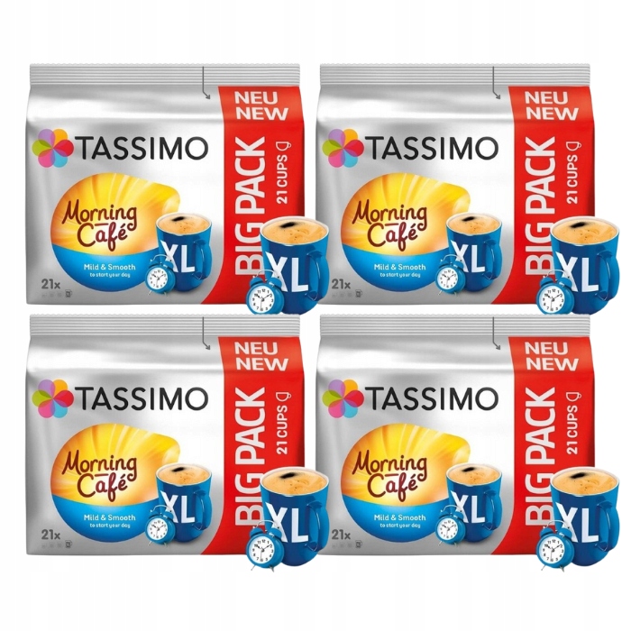 Zestaw 4x Kapsułki Tassimo Morning Cafe Mild & Smooth XL 21 szt.