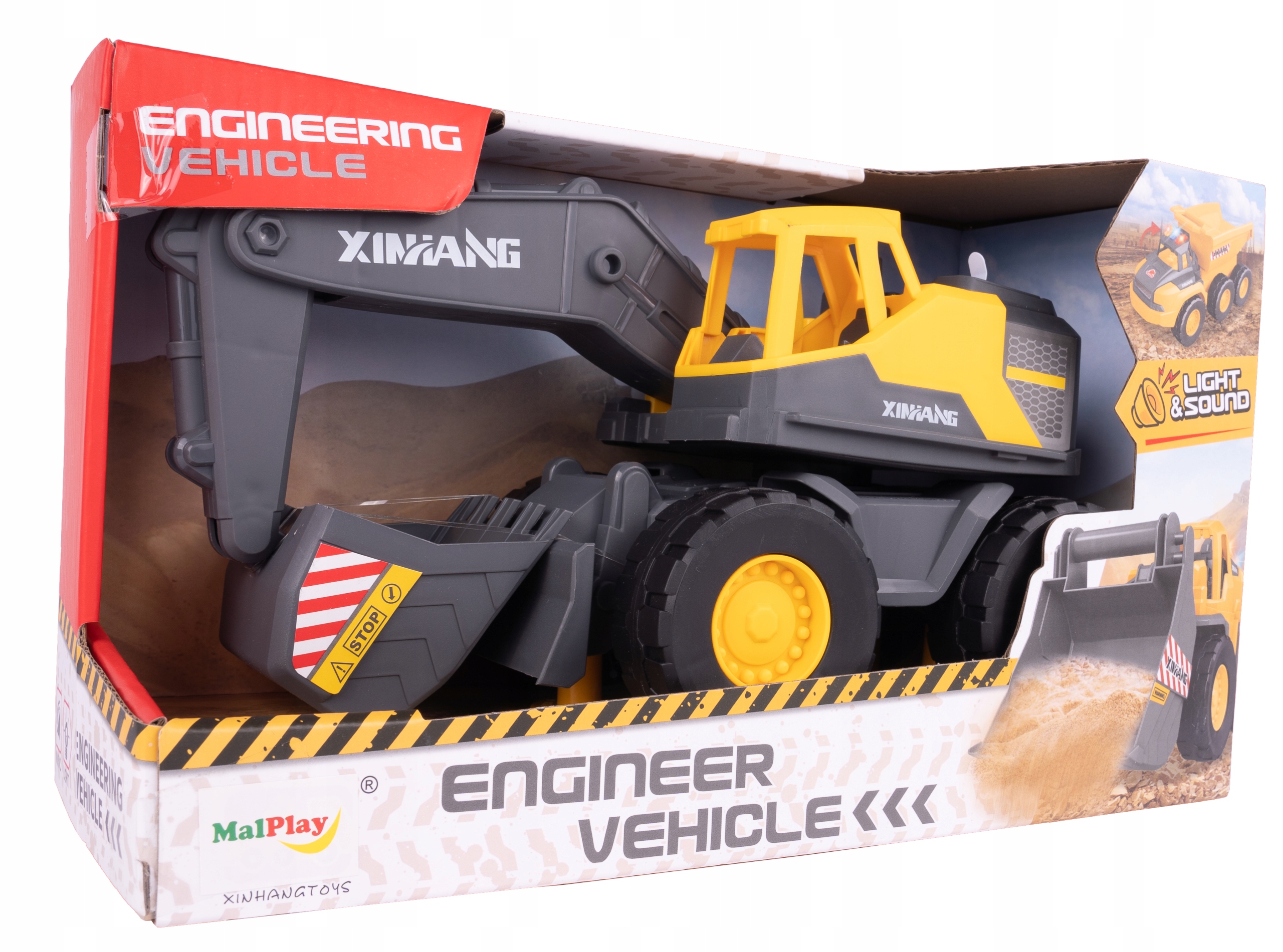 KOPARKA SPYCHACZ AUTO BUDOWLANE Z NAPĘDEM ŚWIATŁO DŹWIĘK DLA DZIECI Szerokość produktu 11.5 cm