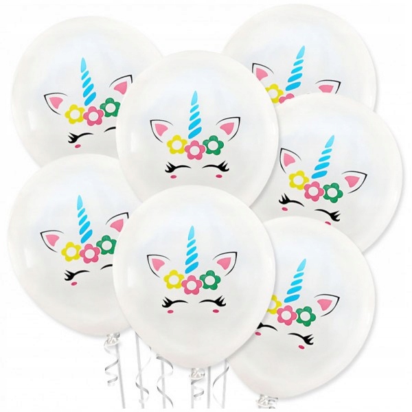 

Balon Dekoracyjny Biały Tęczowy Jednorożec