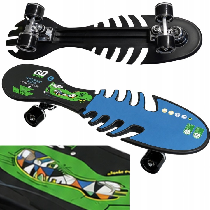Deskorolka Flashbone Go Active szara grafika