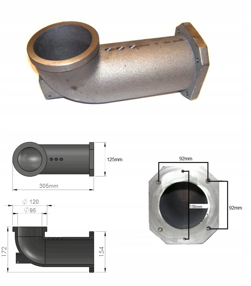 Kolano Żeliwne Palnik Obrotowy Do Pieca Kotła