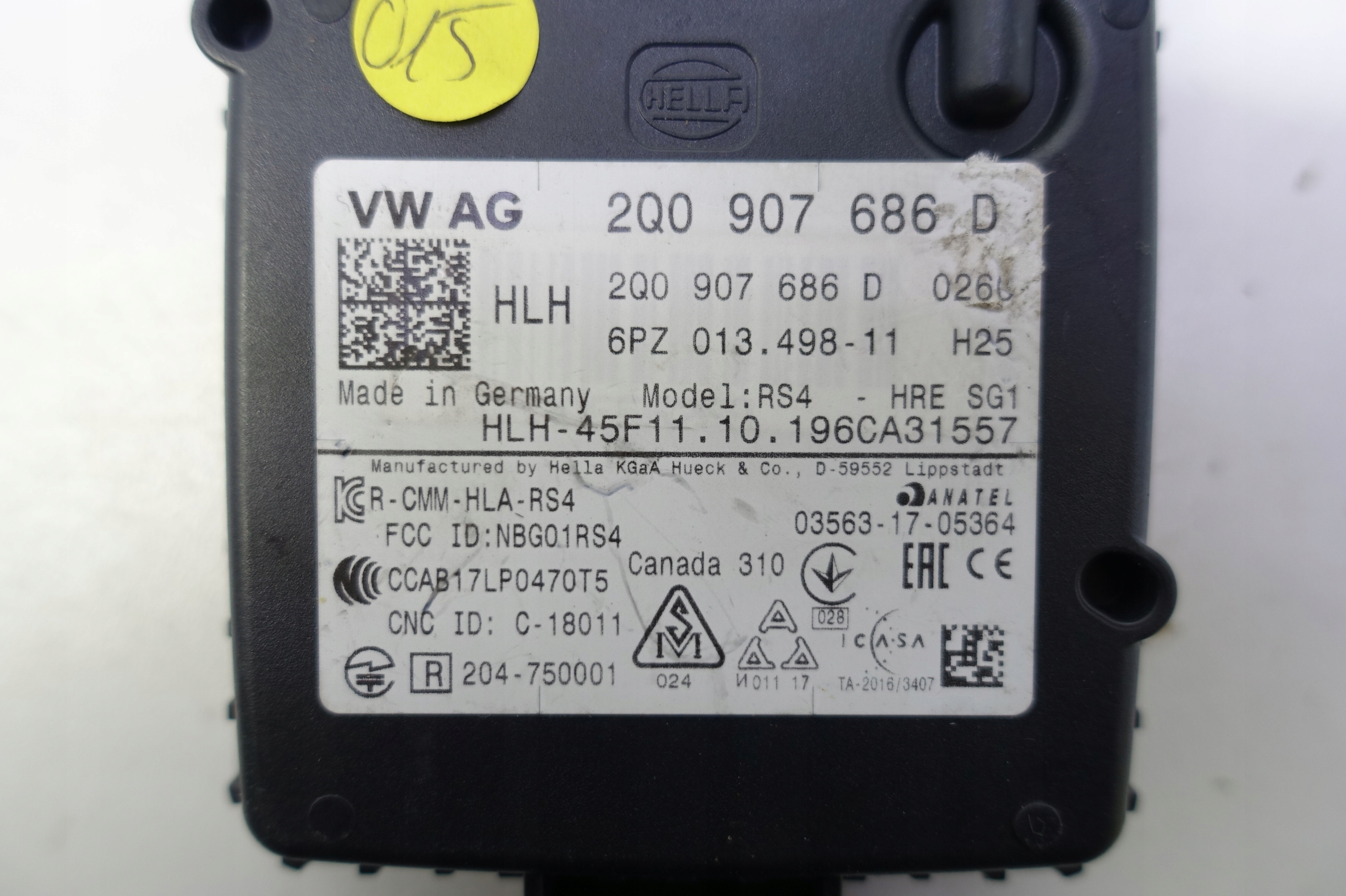 RADAR DISTRONIC SENSOR ACC VW PASSAT 2Q0907686D