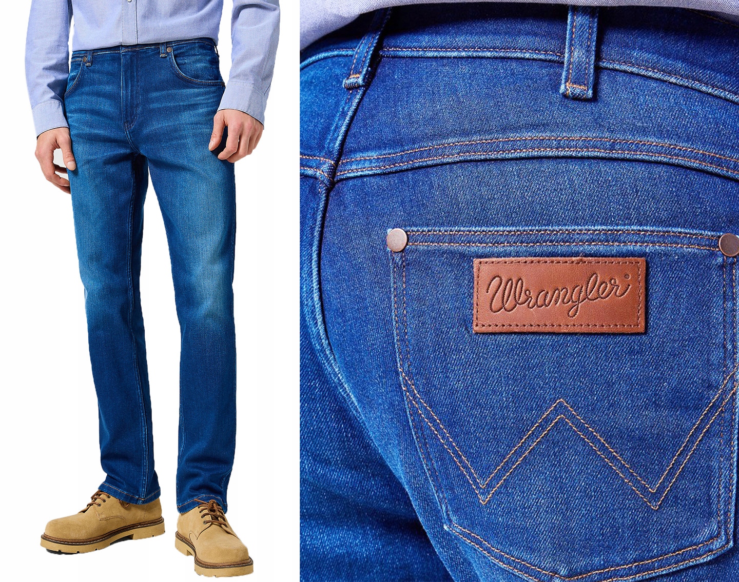 Wrangler Greensboro pánské jednoduché džínové kalhoty Blue Jam W34 L34