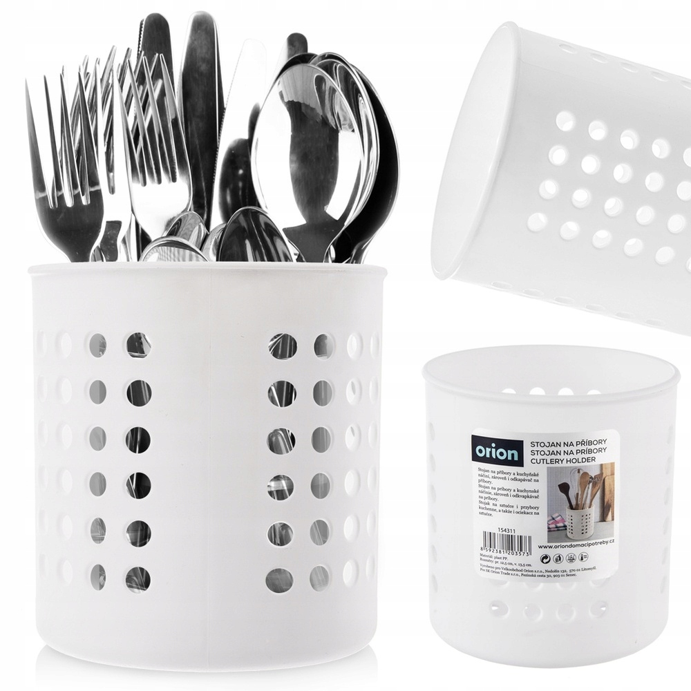 Pojemnik OCIEKACZ BIAŁY sztućce przybory kuchenne koszyk stojak plastikowy