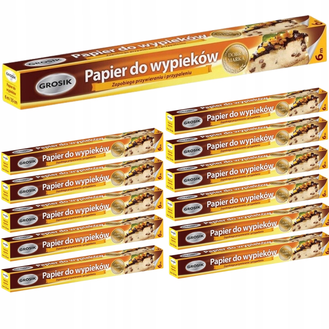 Papier Do Pieczenia Wypieków Brązowy Grosik 6 m x 35cm x12 sztuk