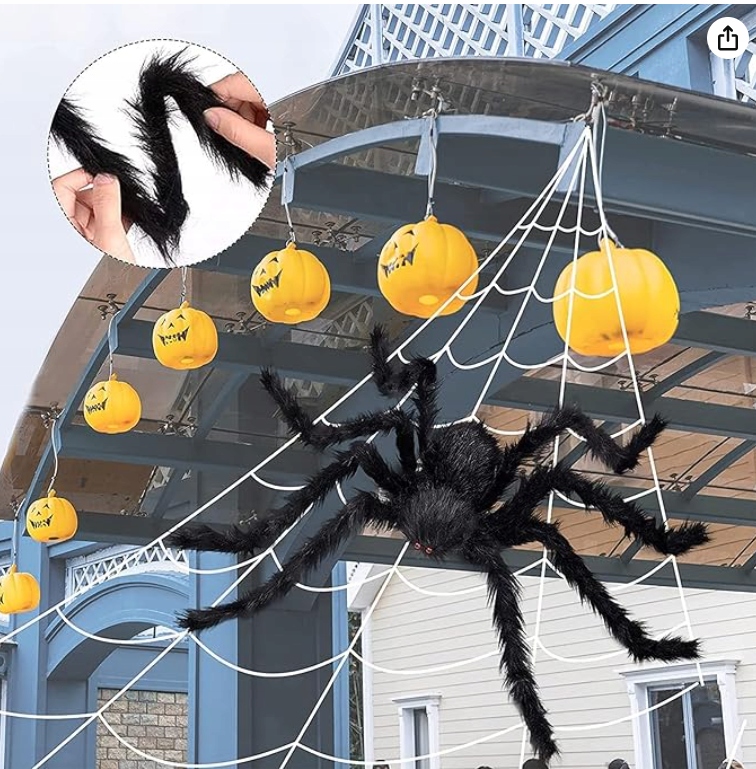 Obří pavučina 5 m x 4.8 m na Halloween Dekorativní sada pavouk