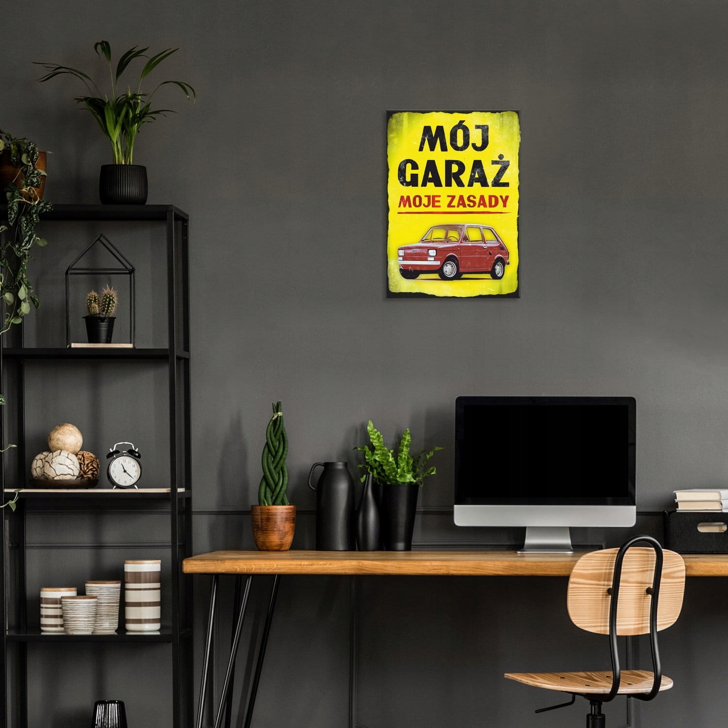 OZDOBA ŚCIENNA PLAKAT METAL BLACHA GARAŻ Fiat 126p Marka SteelPoster