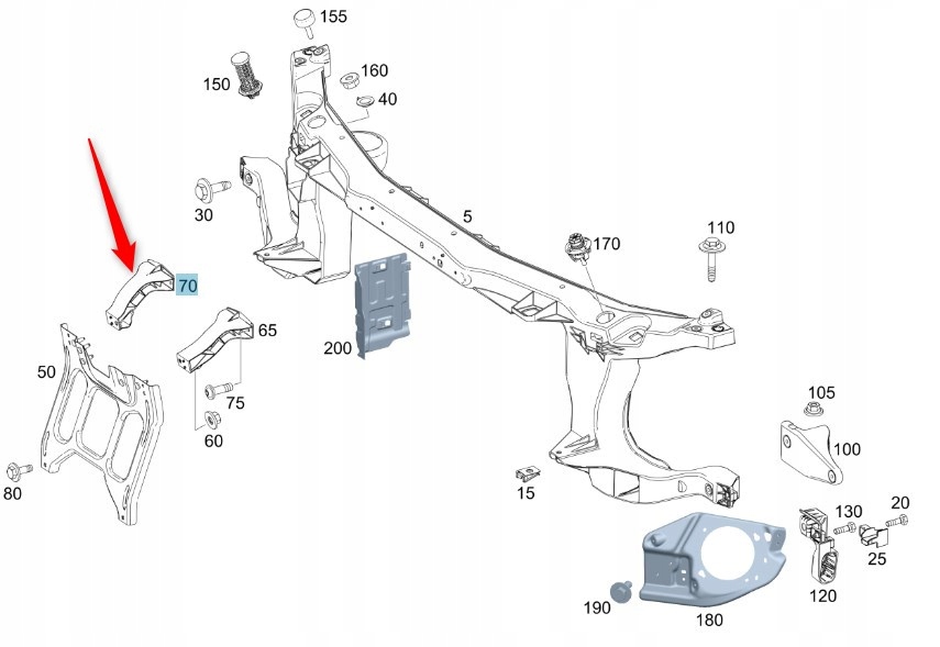 WSPORNIK UCHWYT PASA PRZÓD MERCEDES VITO W447