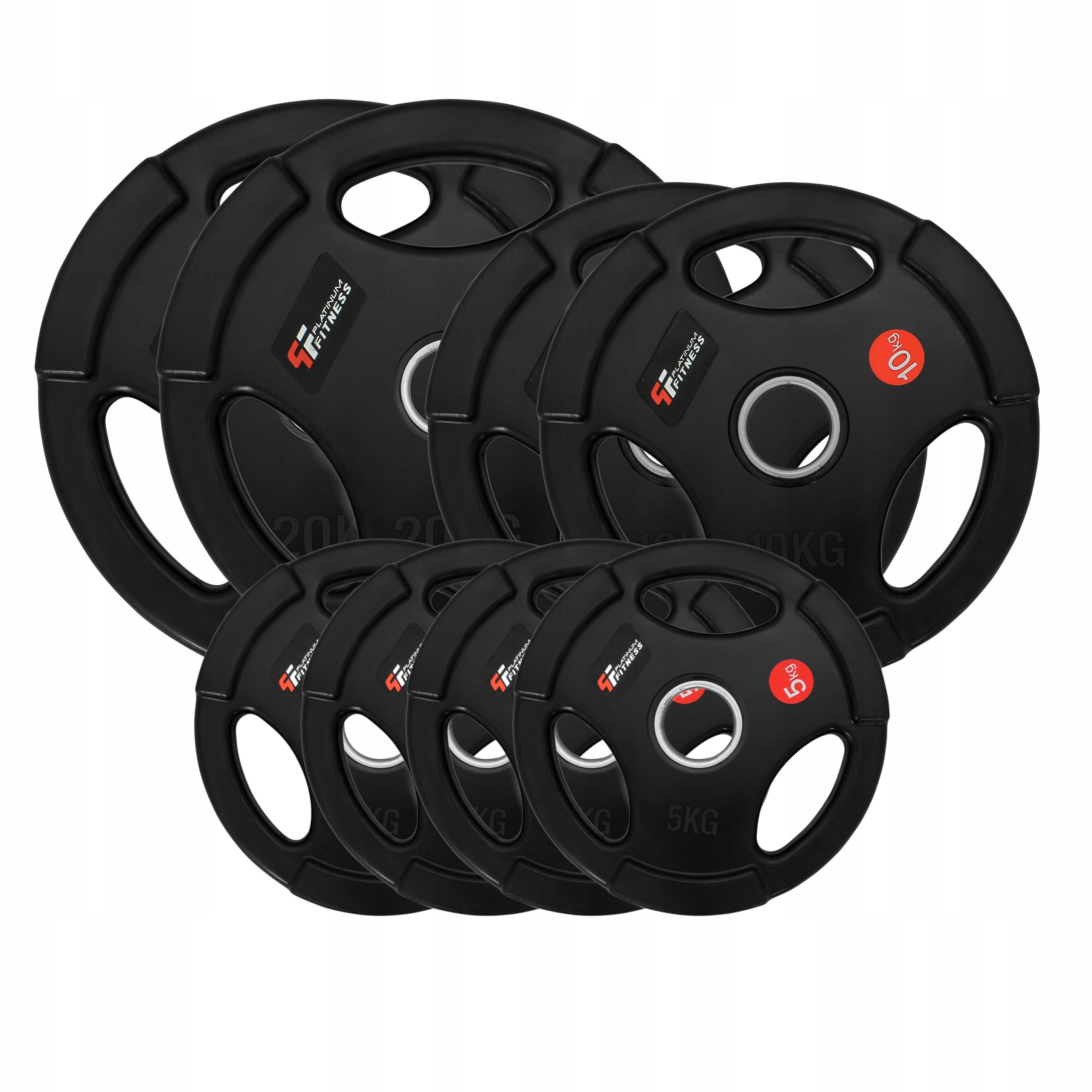 PLATINUM FITNESS ZESTAW OBCIĄŻENIA 80 KG OLIMPIJSKIE OGUMOWANE 50 MM