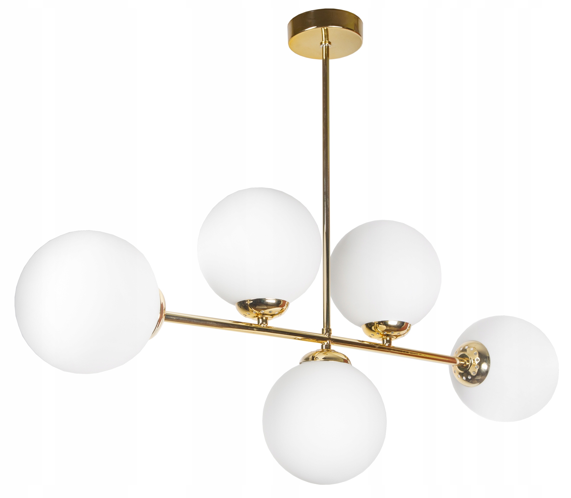 

Lampa Wisząca Sufitowa Żyrandol Złota Kule Led