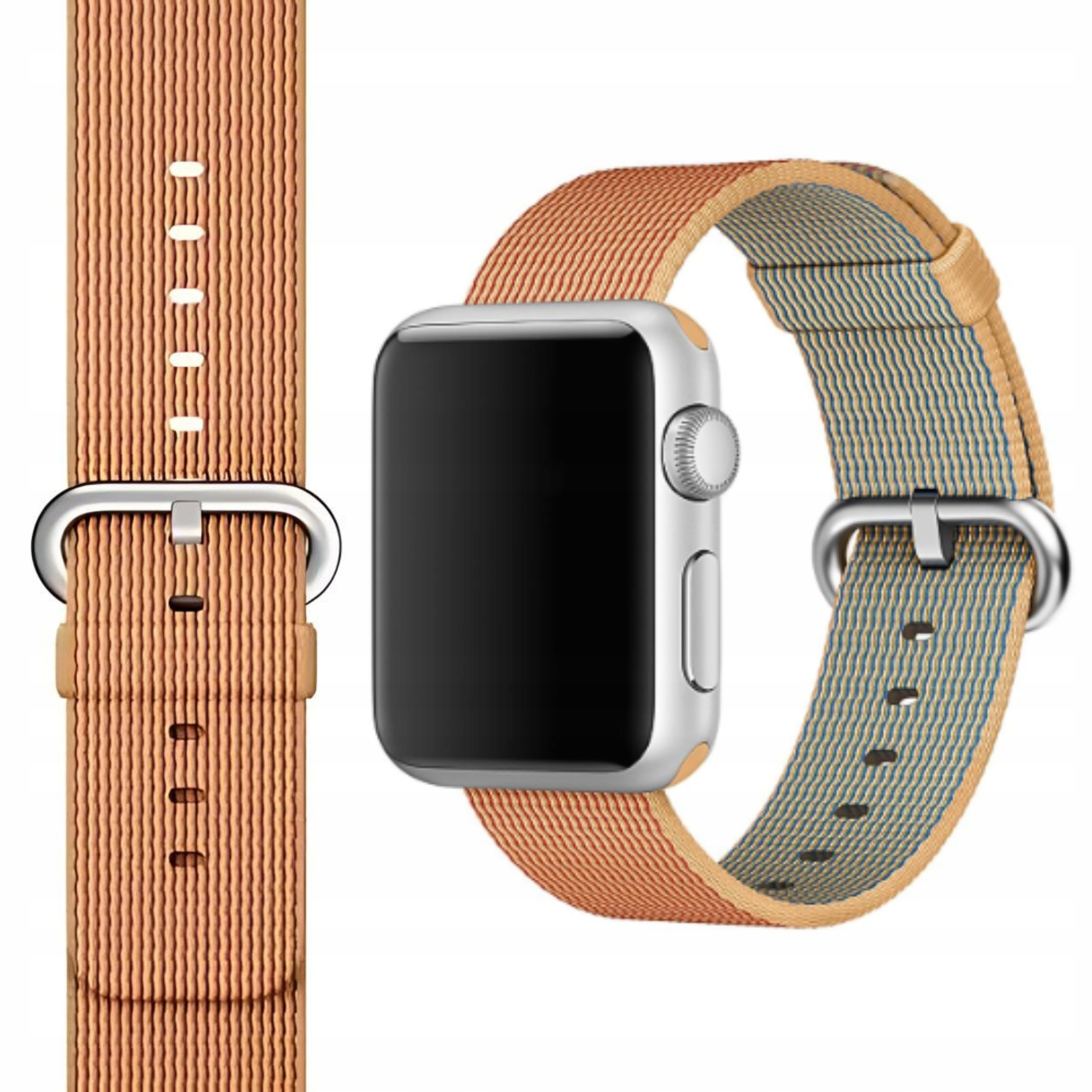 Apple Watch 38 40 41mm Pasek Woven Nylon Gold/Red