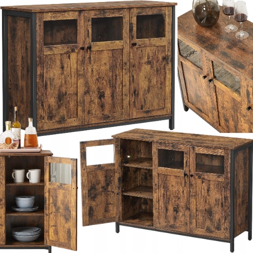 Kredens Volnostojaci regál do jedálne Industriálna kuchynská skrinka