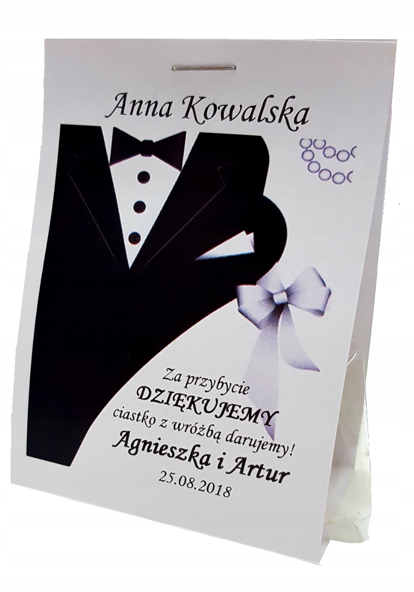 

Glamour upominki dla gości ciasteczka + winietki