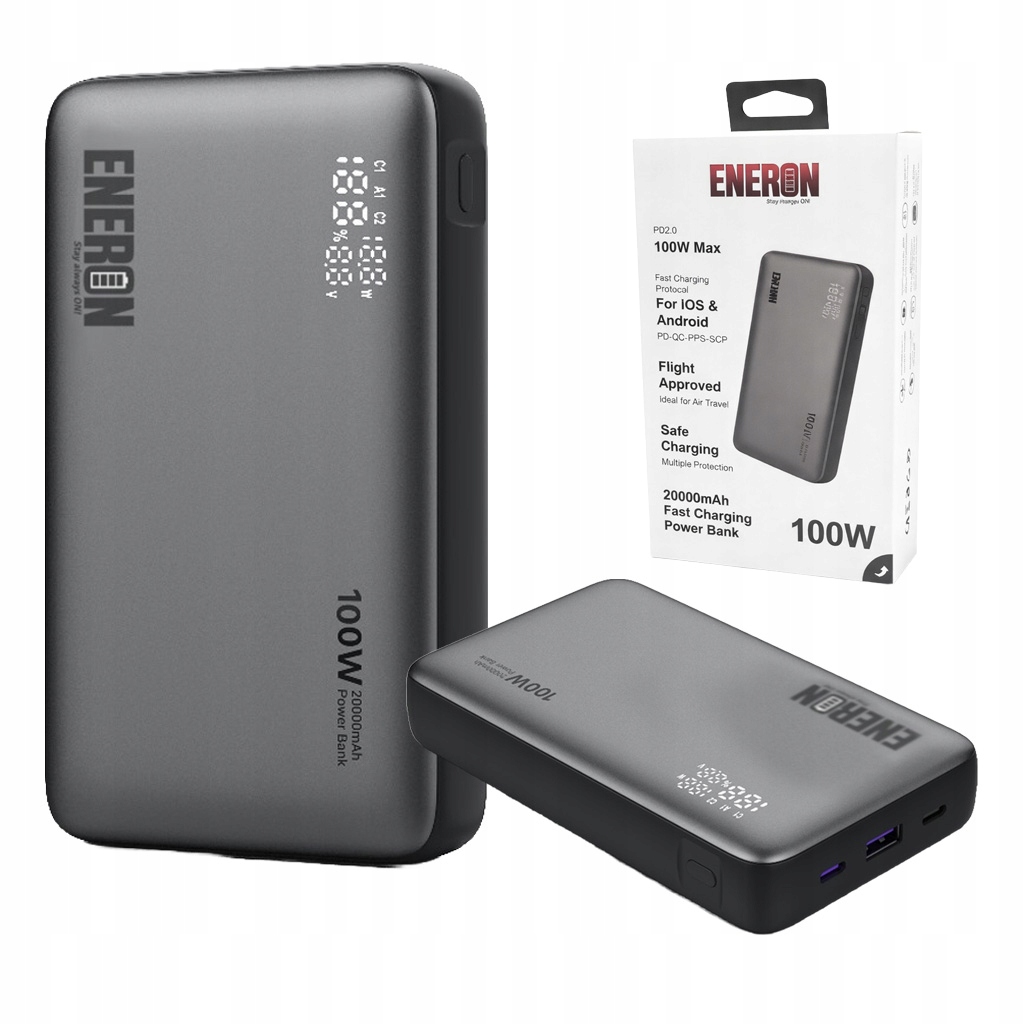 Powerbanka Rychlé Nabíjení 20000 mAh 3x Usb/usb-c 100W pro Notebook/telefon