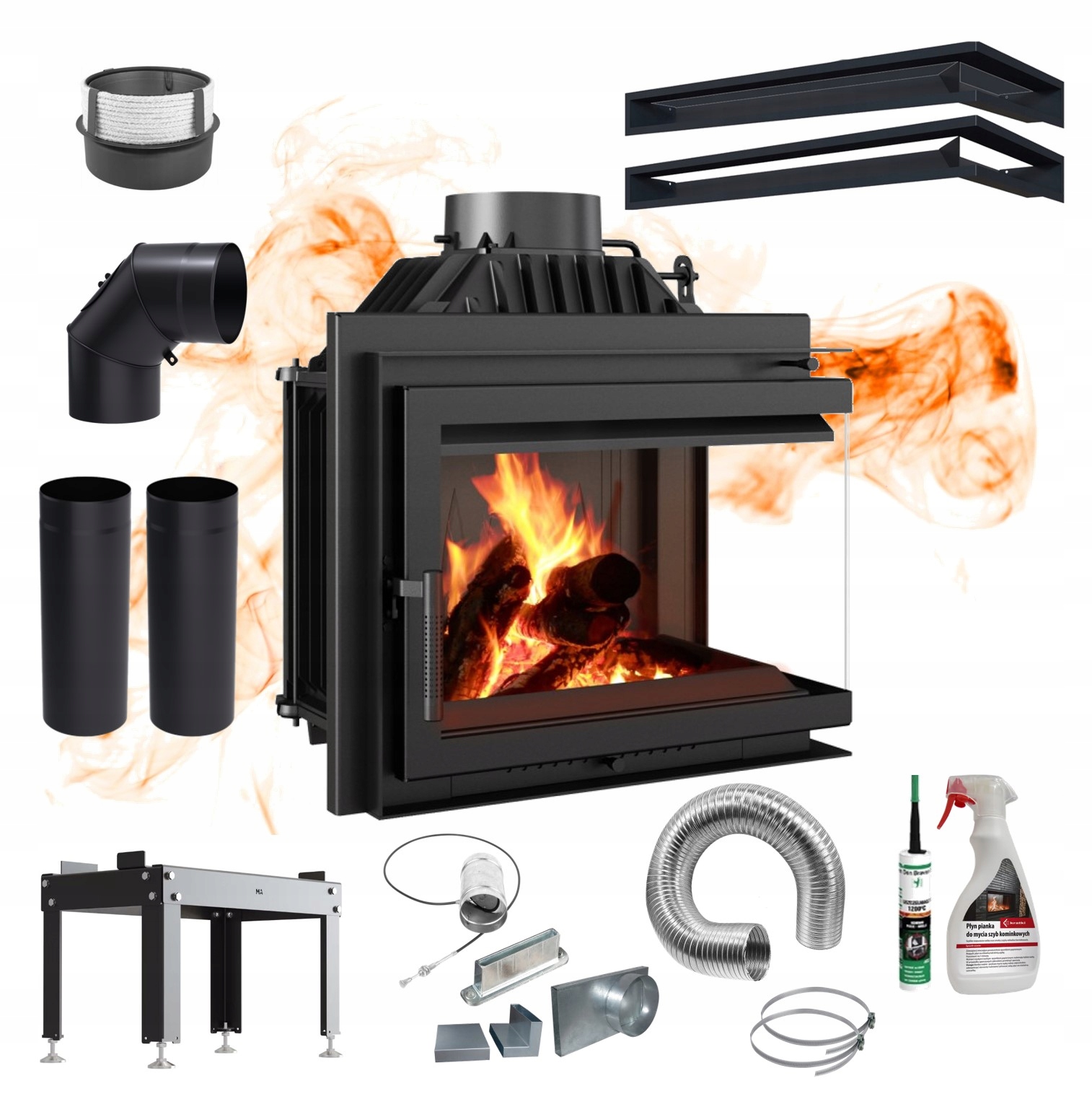 Krbová vložka rohová Simple krb pravý přívod základna kratki