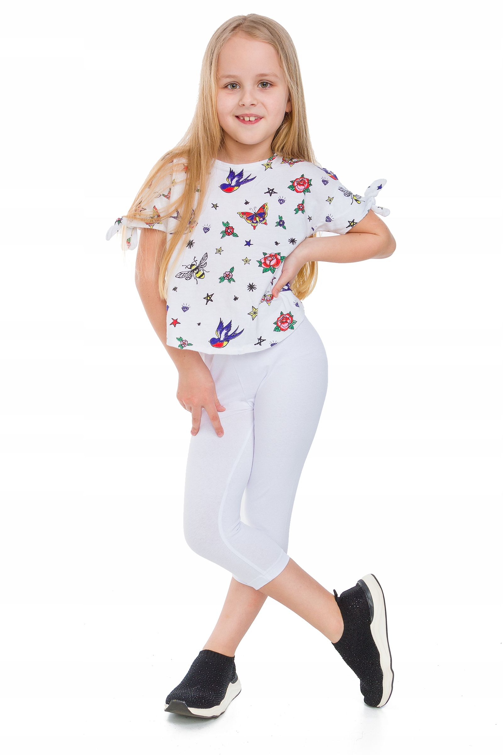 DZIECIĘCE LEGGINSY 3/4 GETRY BAWEŁNIANE RYBACZKI