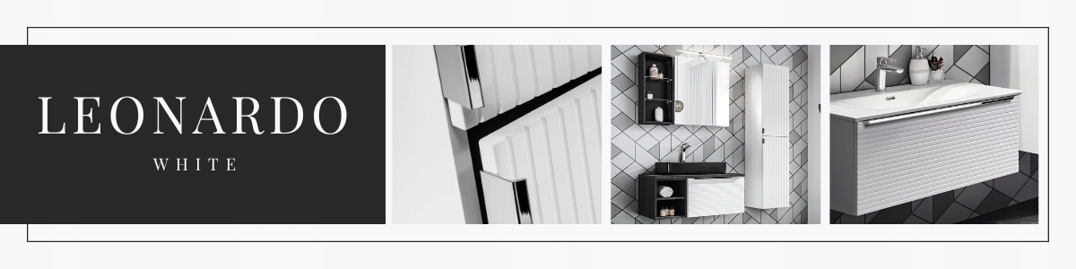 Szafka z lustrem 90 cm LEONARDO WHITE 84-90 Wysokość mebla 65 cm