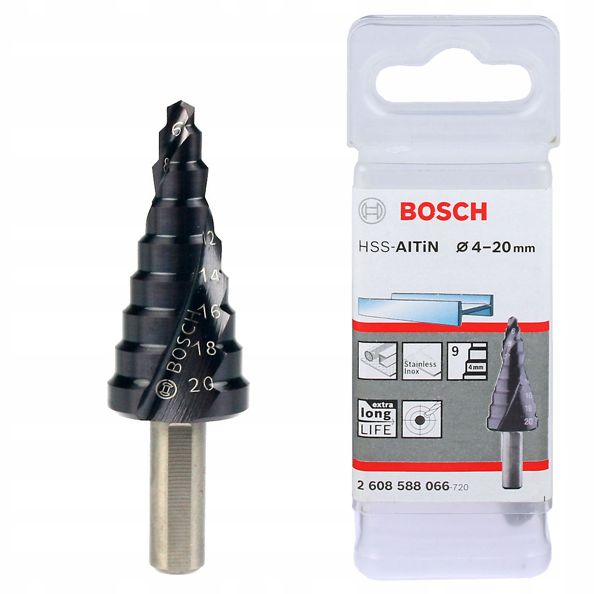 

Wiertło Stopniowe 4-20 mm HSS-AlTiN Bosch