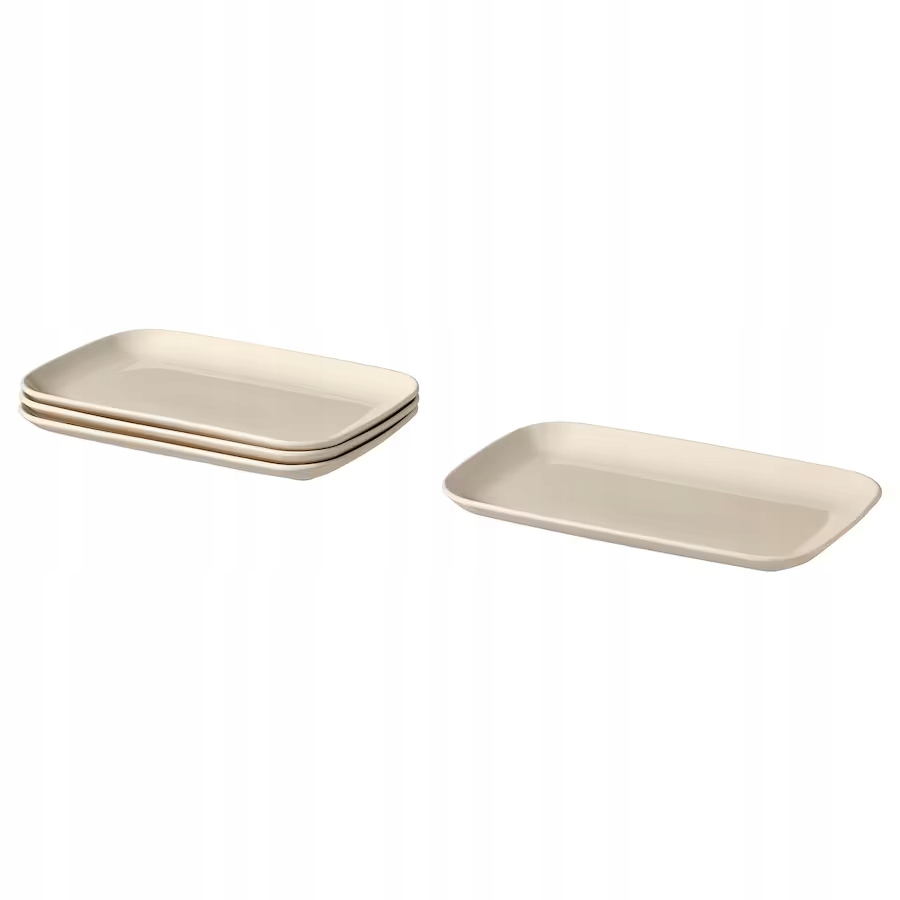 

Ikea Fargklar Talerz połysk beżowy 30x18cm 4szt