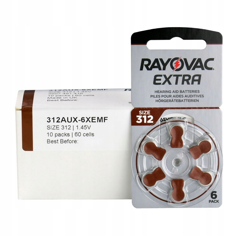 

Baterie Rayovac Extra Advanced Typ 312 PR41 60 szt