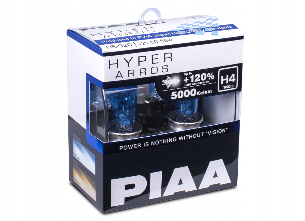 Autožárovky Piaa Hyper Arros 5000K H4 +120 % vyšší svítivost