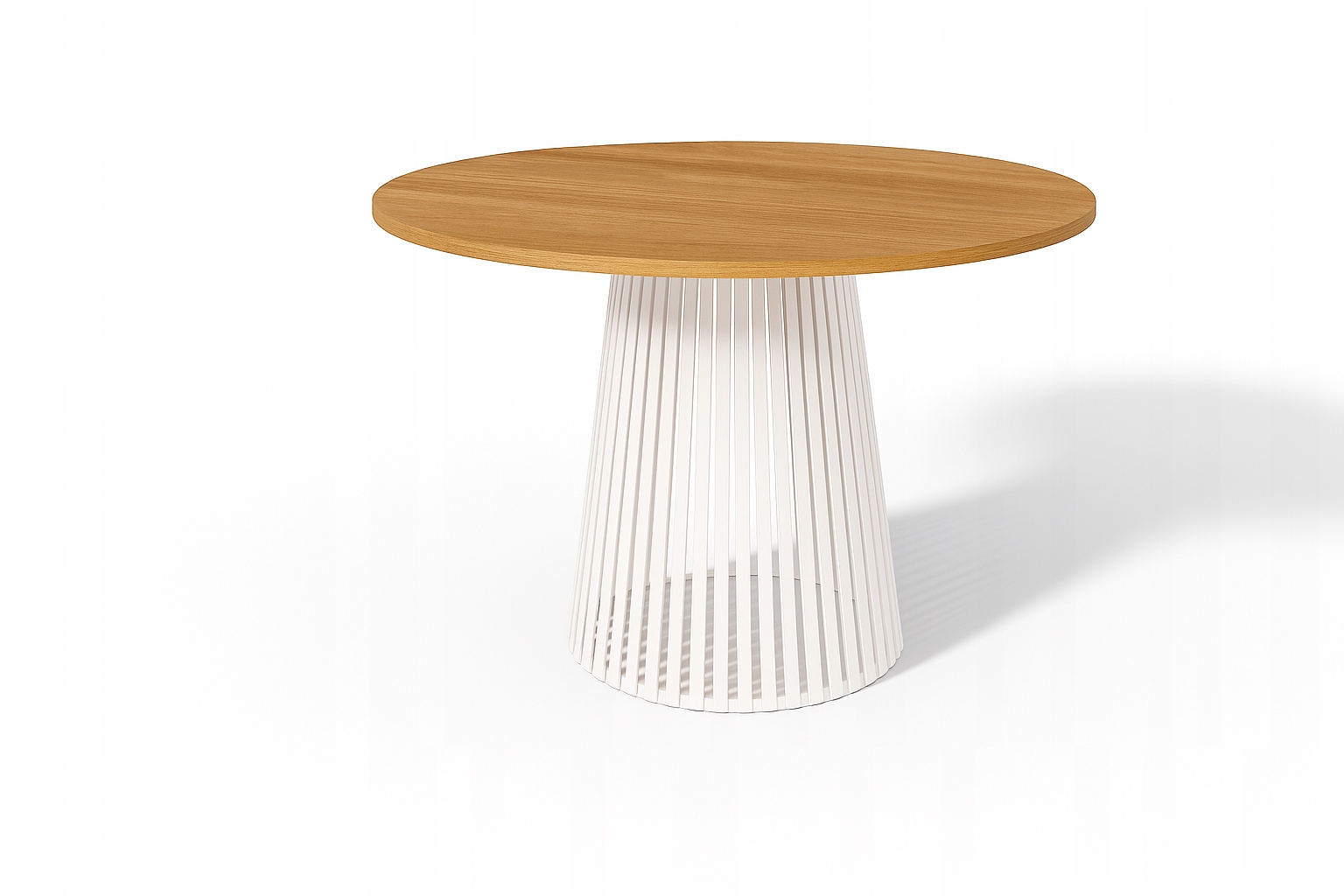 kulatý stůl z hikorového dřeva 90 cm, moderní loftový stůl, kulatý kancelářský stůl