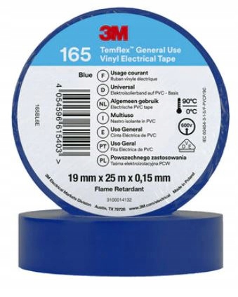 

3M Taśma izolacyjna Temflex 165 19mm:25m niebieska