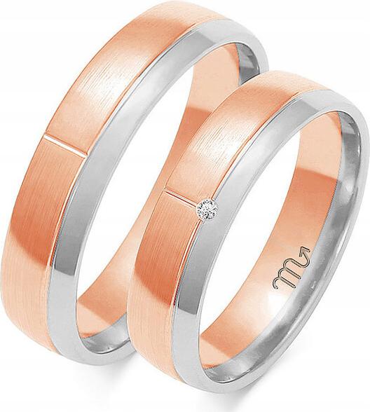 Zlatý snubní prsten se zirkonem 585, 26 27 28, módní svatební kolekce