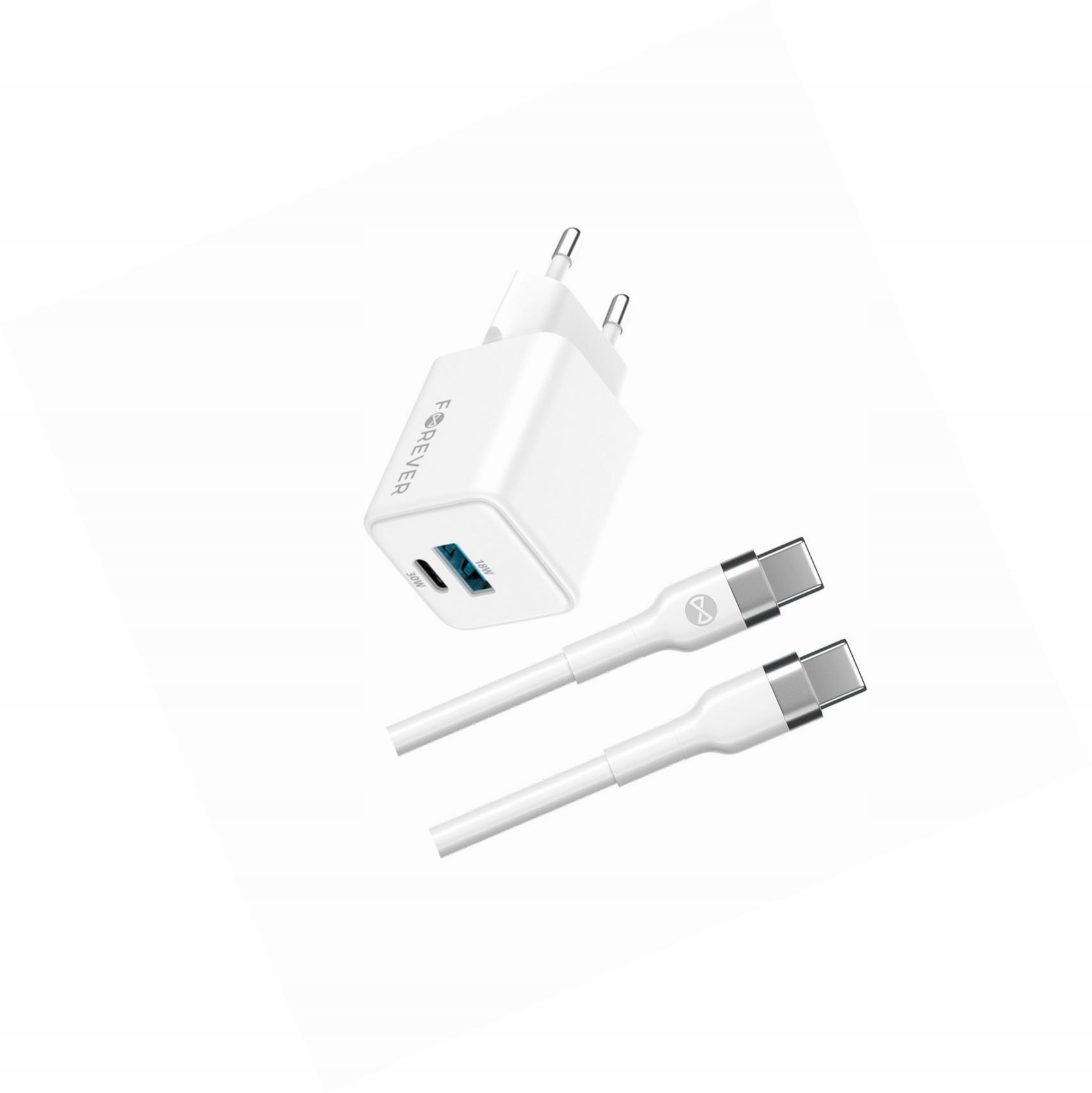 Szybka ładowarka GaN 30W 2 wejścia Usb i Usb-c z kablem do Oppo A74 5G