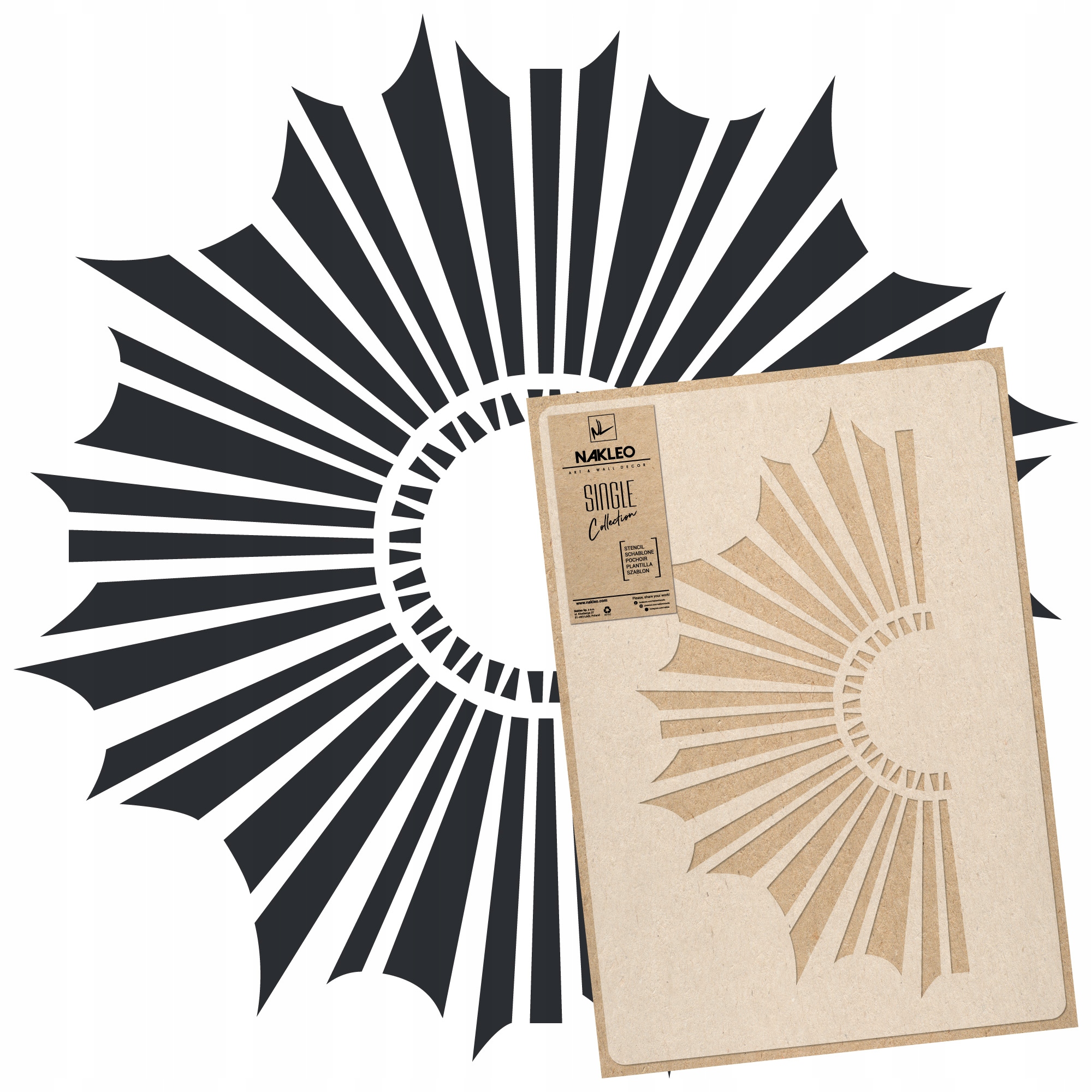 Malířská šablona Sluneční Kruh L průměr 83 cm pro omítky Opakovaně Použitelný beton