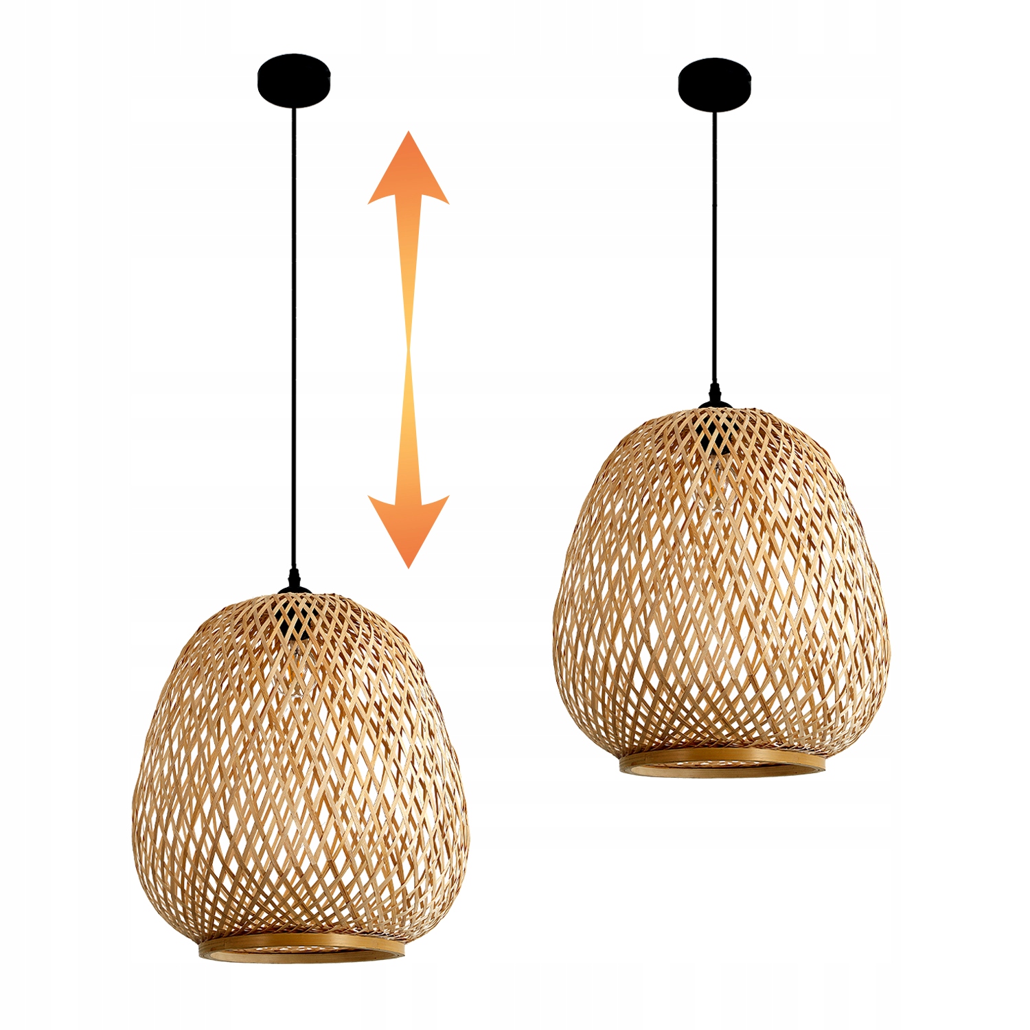 Ozdobná závesná lampa Boho Bambusová Prírodná Stropná 1xE27