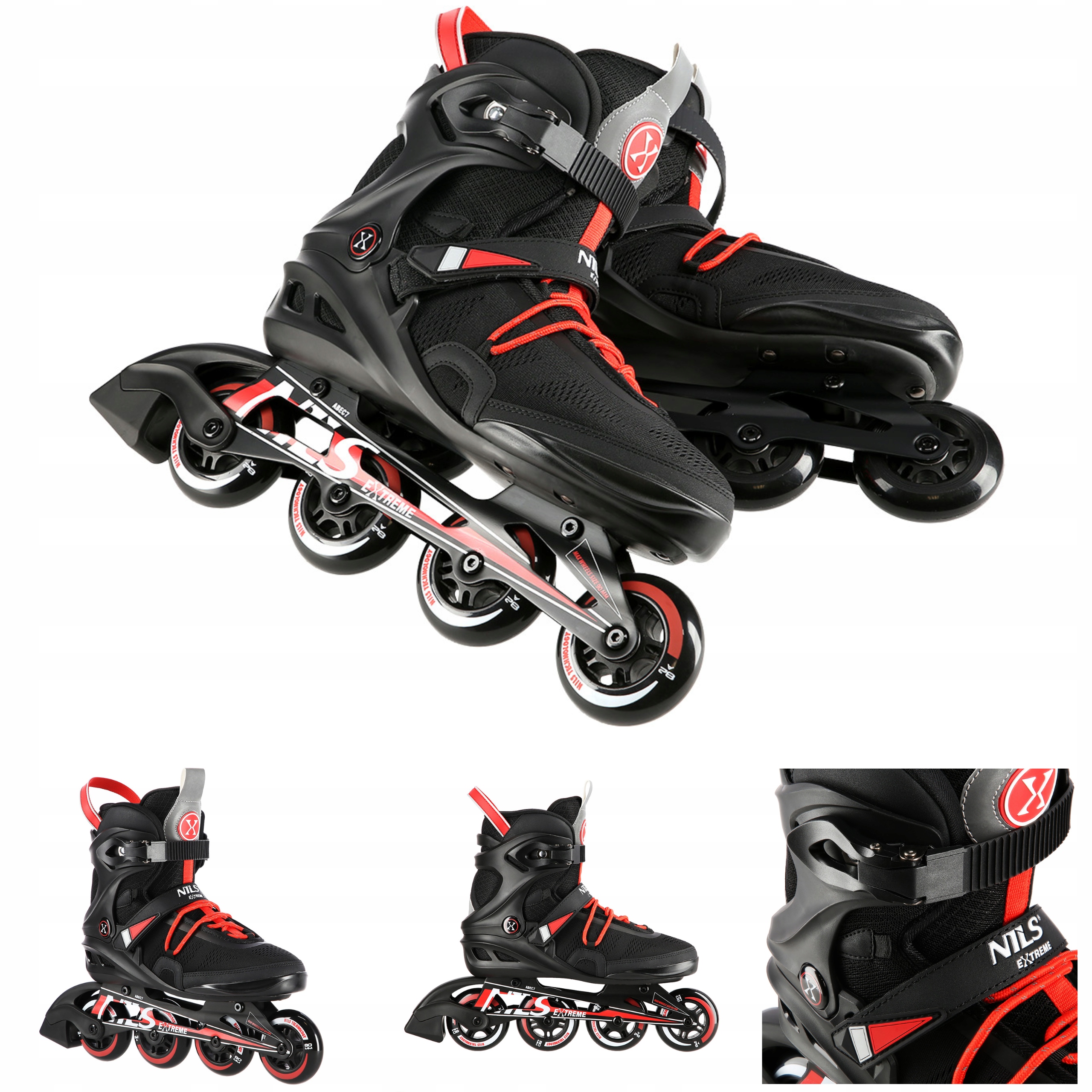 Kolečkové Brusle Nils Extreme 40 Brusle 2v1 Fitness ABEC7 Alu Kolečka Kaučuk