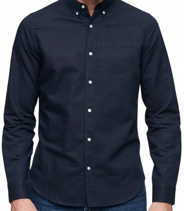 Pánská Lněná Košile Superdry Studios, Tmavě Modrá, vel. M