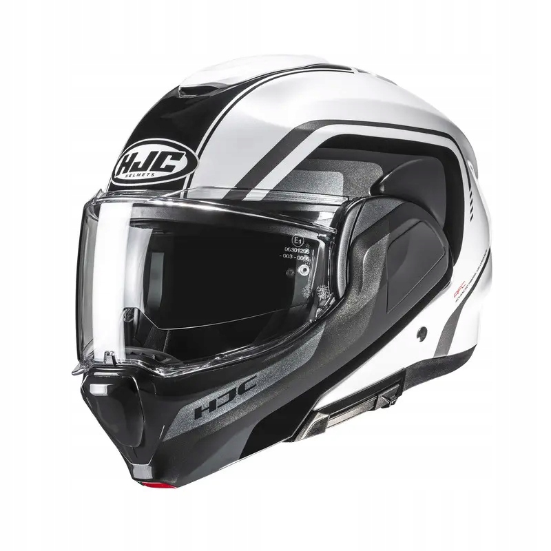 Výklopná prilba na motorku Hjc F100 Reff Grey White XL