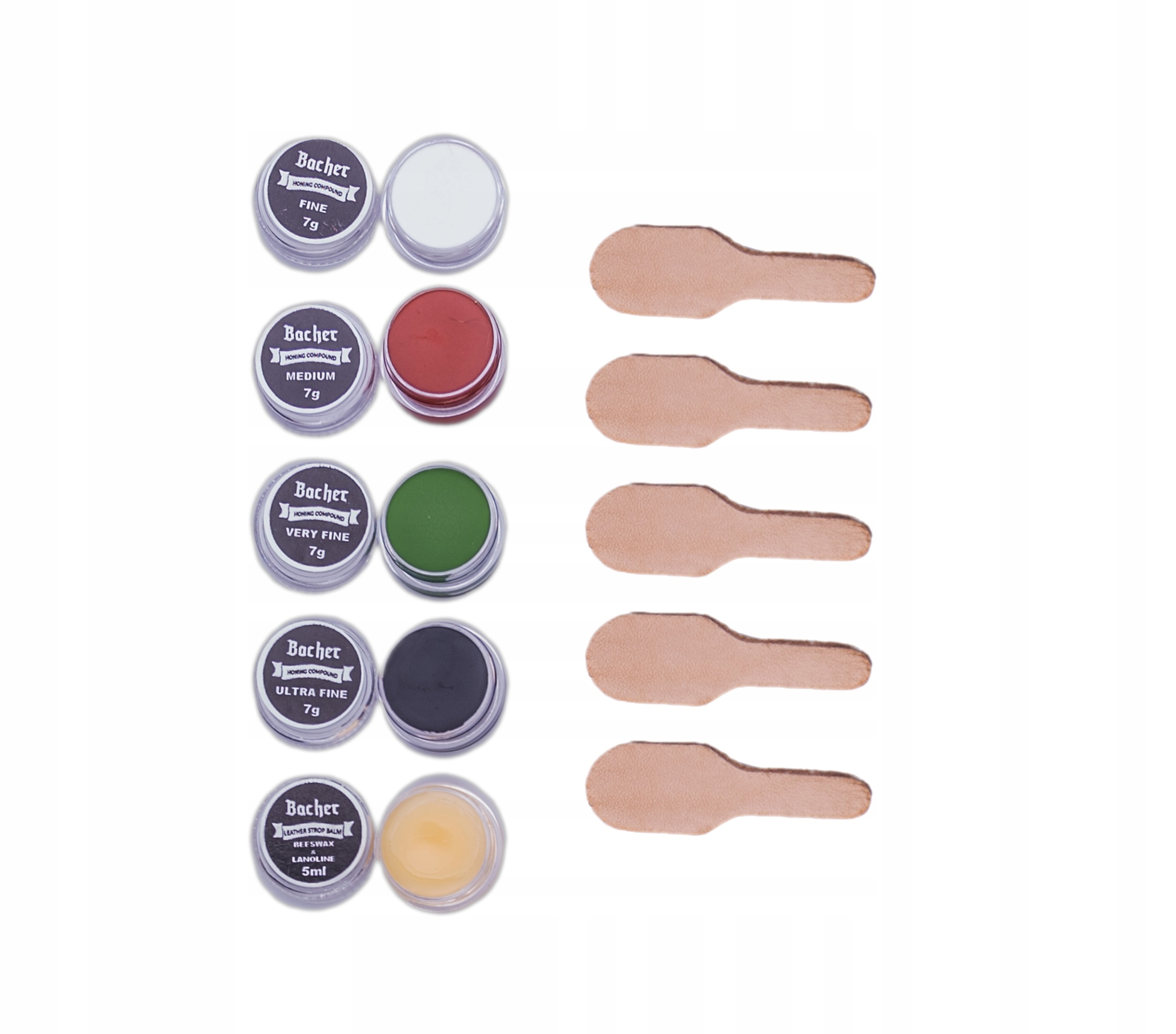 Pasty polerskie BACHER do polerowania noża 4 +wosk