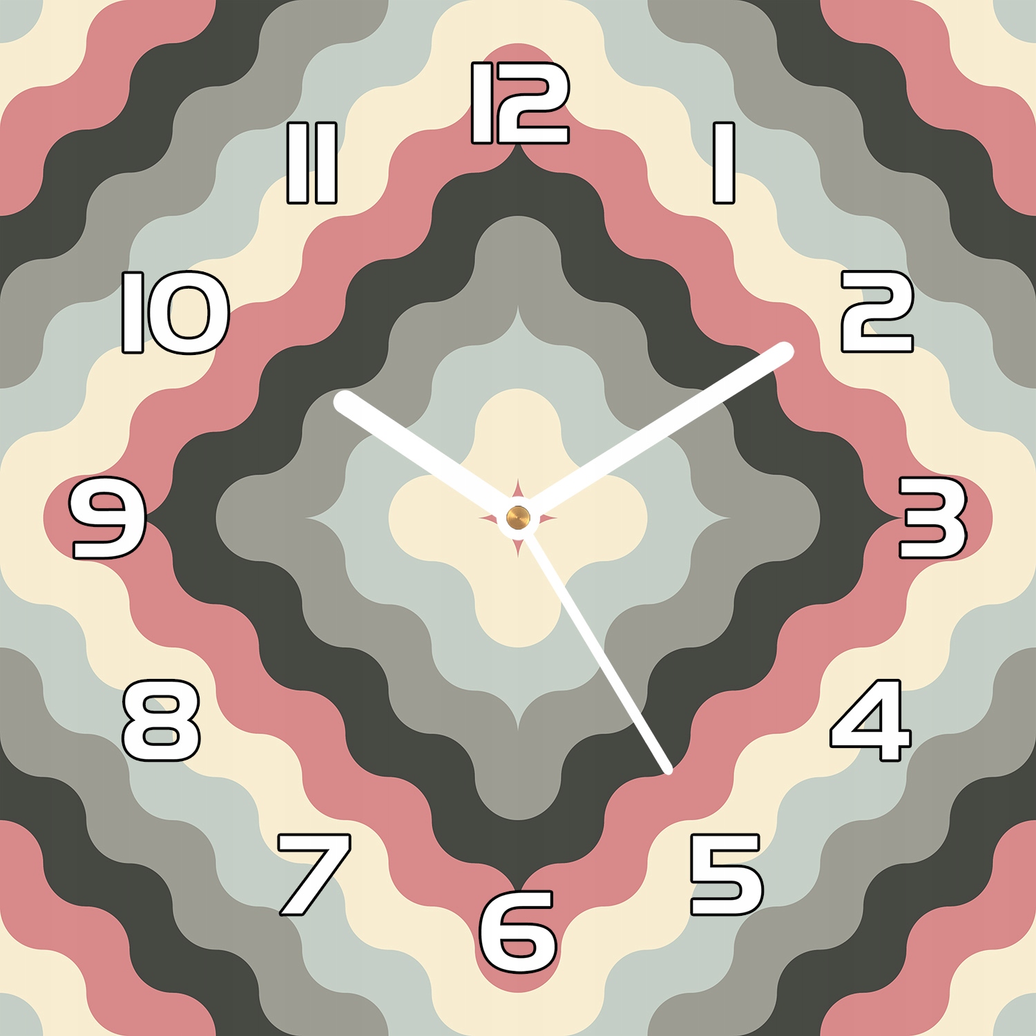 

Zegar ze szkła Iluzja optyczna w stylu retro 30x30