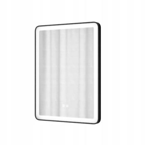 Obdélníkové černé 60x80 podsvícené zrcadlo s energeticky úspornými Led diodami Gamma
