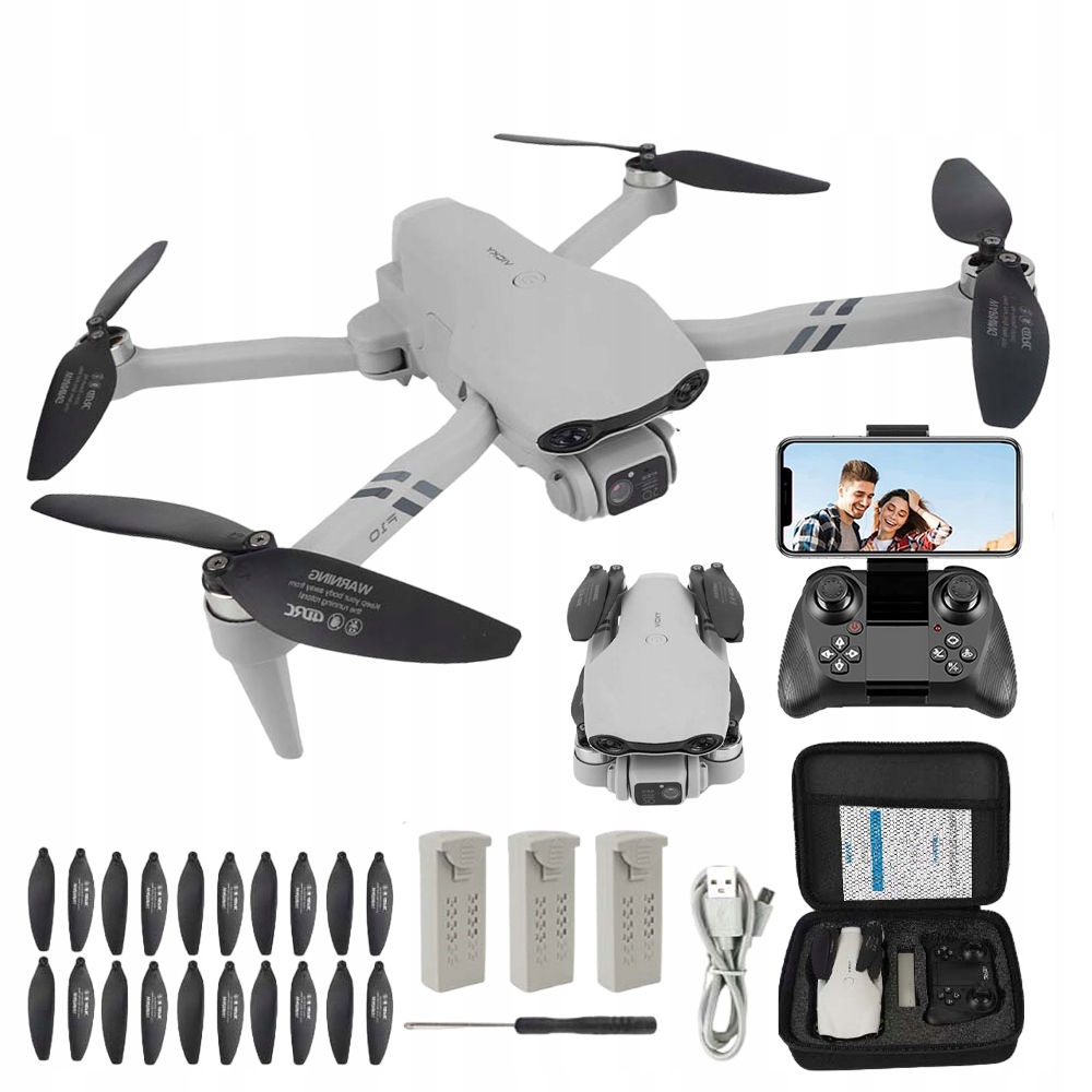 Dron Hračka F10 Dvě Kamery Vznášení 3 x 1600 mAh Skládací Baterie Dálkové Ovládání