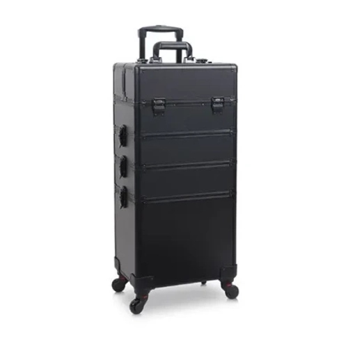 XXL kosmetická taška Kufřík na kolečkách pro manikúru Barva Černá