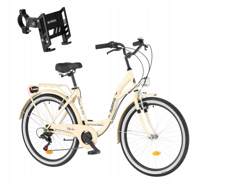 Rower miejski Indiana Moena S7B 26 cali damski Uchwyt na telefon