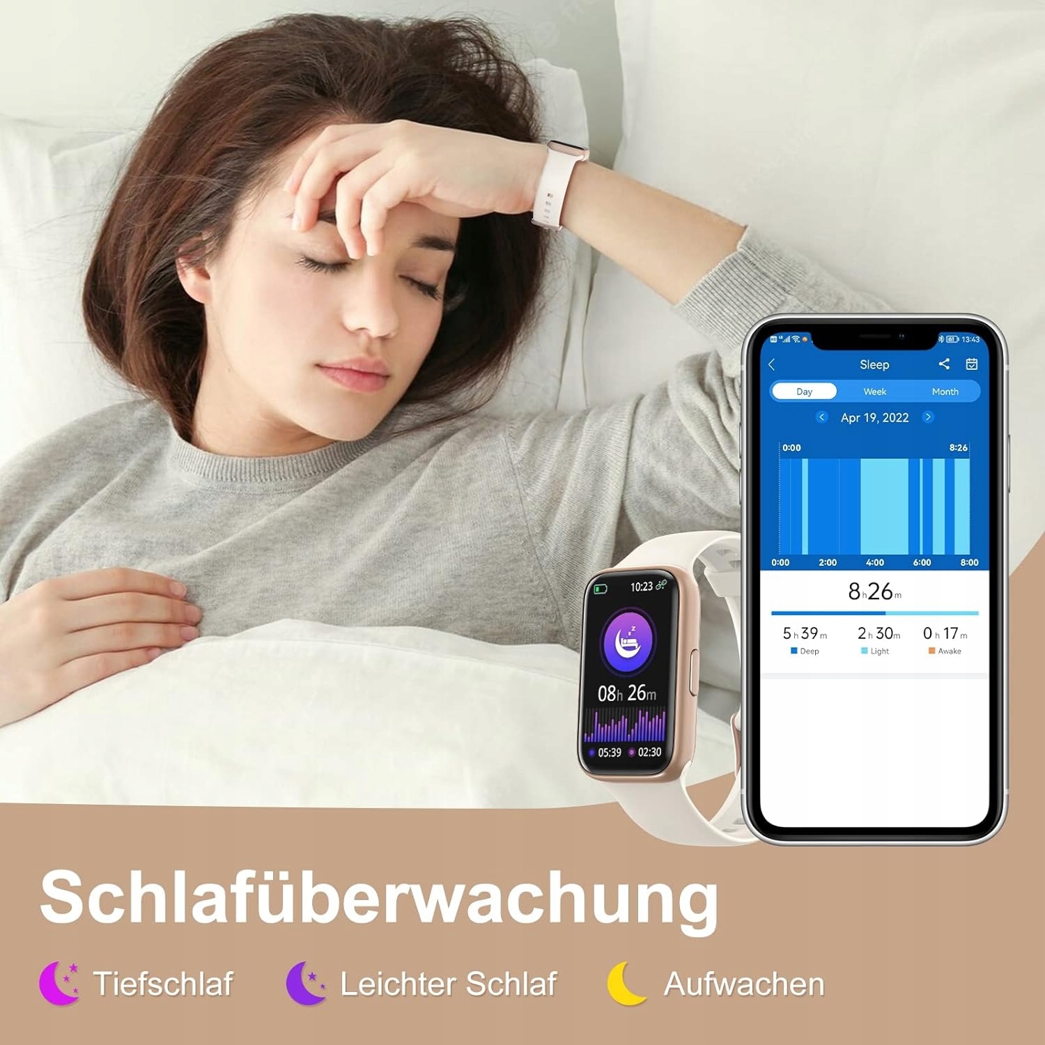 ZEGAREK SPORTOWY FITNESS 1,47" BINGOFIT GOLD Marka Inna