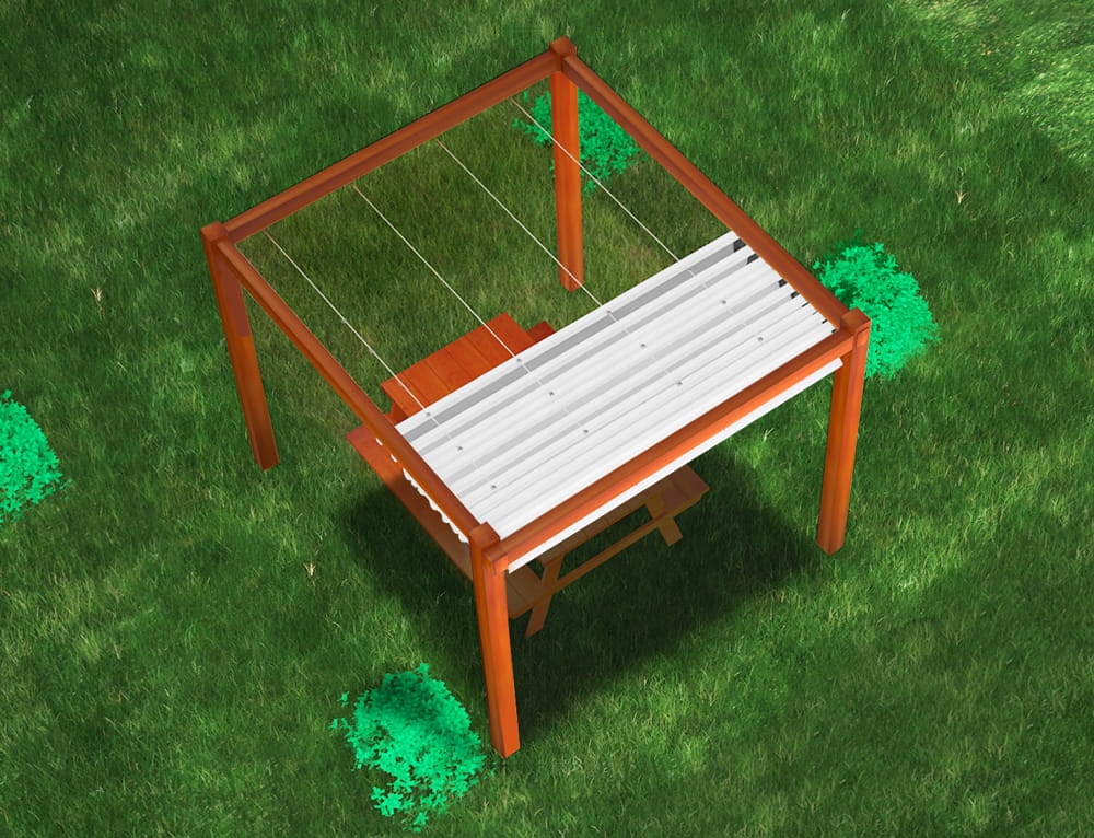 ZESTAW DO MONTAŻU ZEWNĘTRZNYCH ROLET RZYMSKICH POZIOMYCH DREWNO-MUR - MINI Rodzaj mocowanie