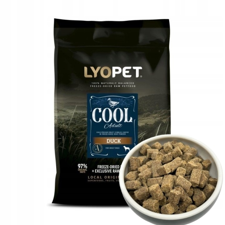 Lyopet Cool Krmivo pro dospělé psy – lisované za studena – Kachna Krůta 4 kg