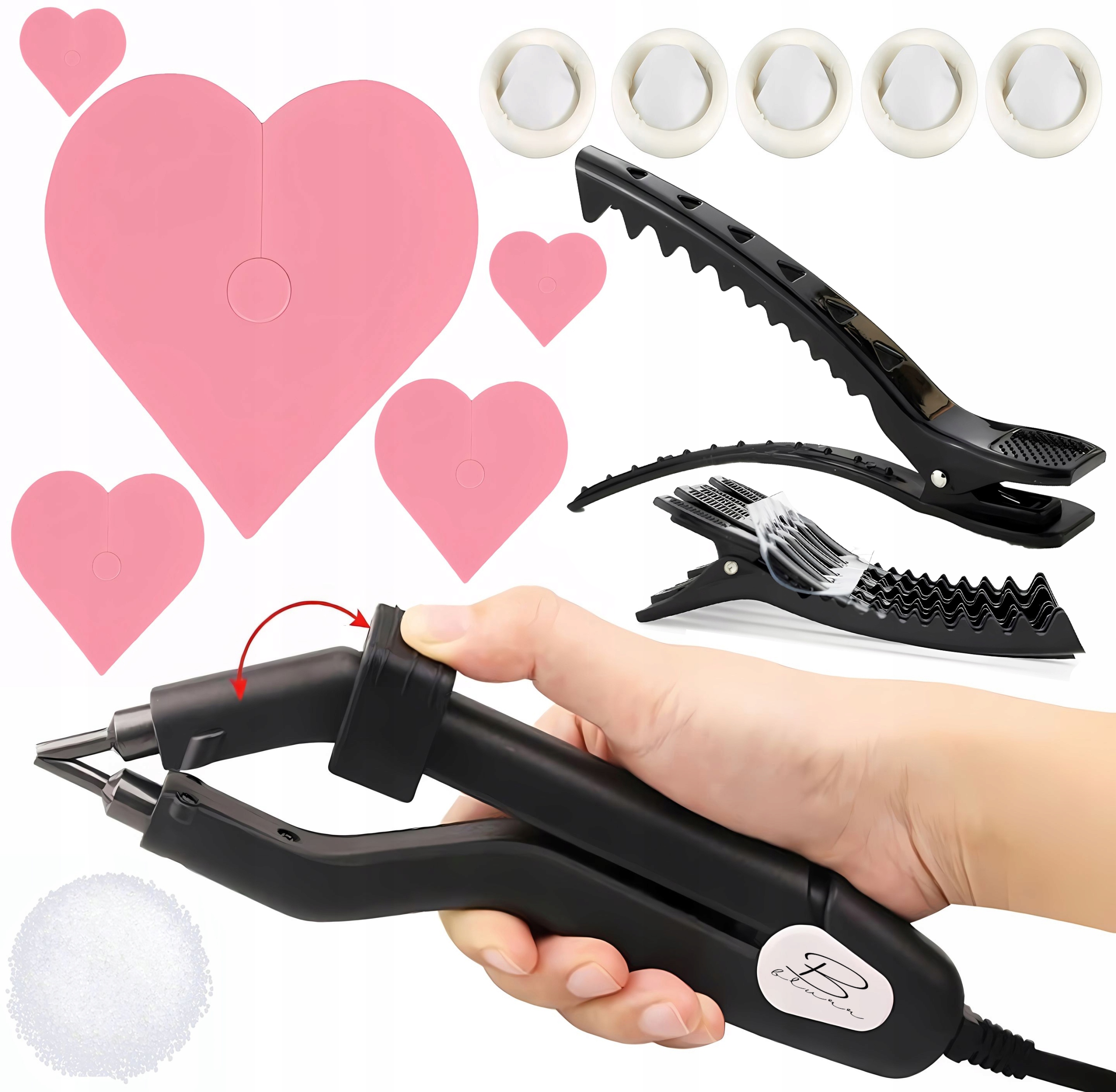 Sada Pro Prodlužování Vlasů Svařovací stroj Keratin 10 g Klipsy Krytky