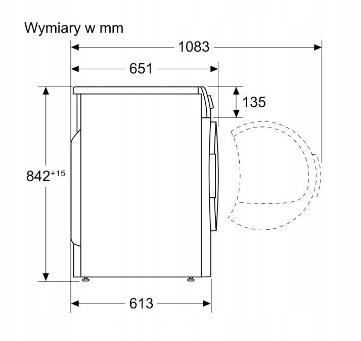 Suszarka BOSCH WTH83252PL Sposób załadunku od frontu