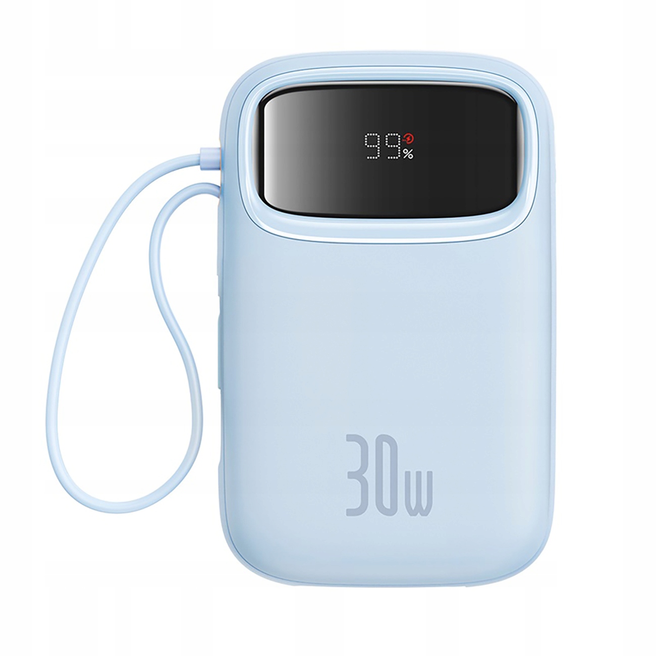 Powerbanka 10000MAH Qpow 2 30W S Vestavěnými Kabely Usb-c, Modrá