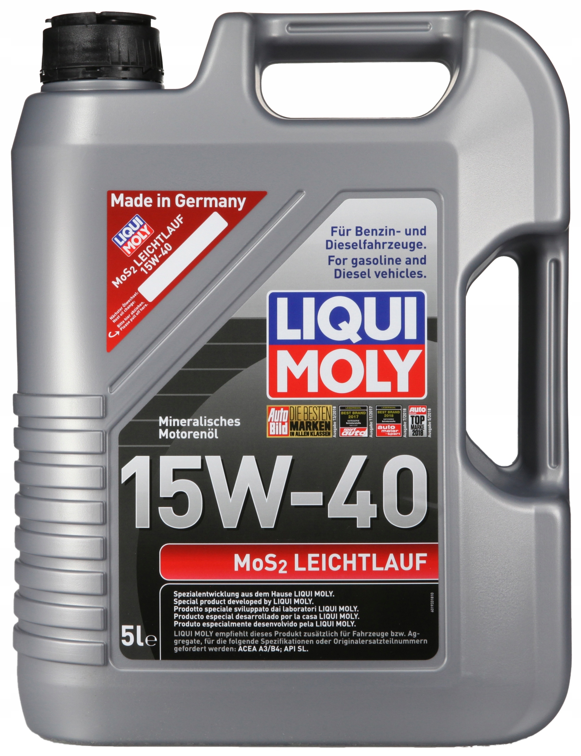 LIQUI MOLY MoS2 LEICHTLAUF SUPER 15W40 - 2571 - 5L