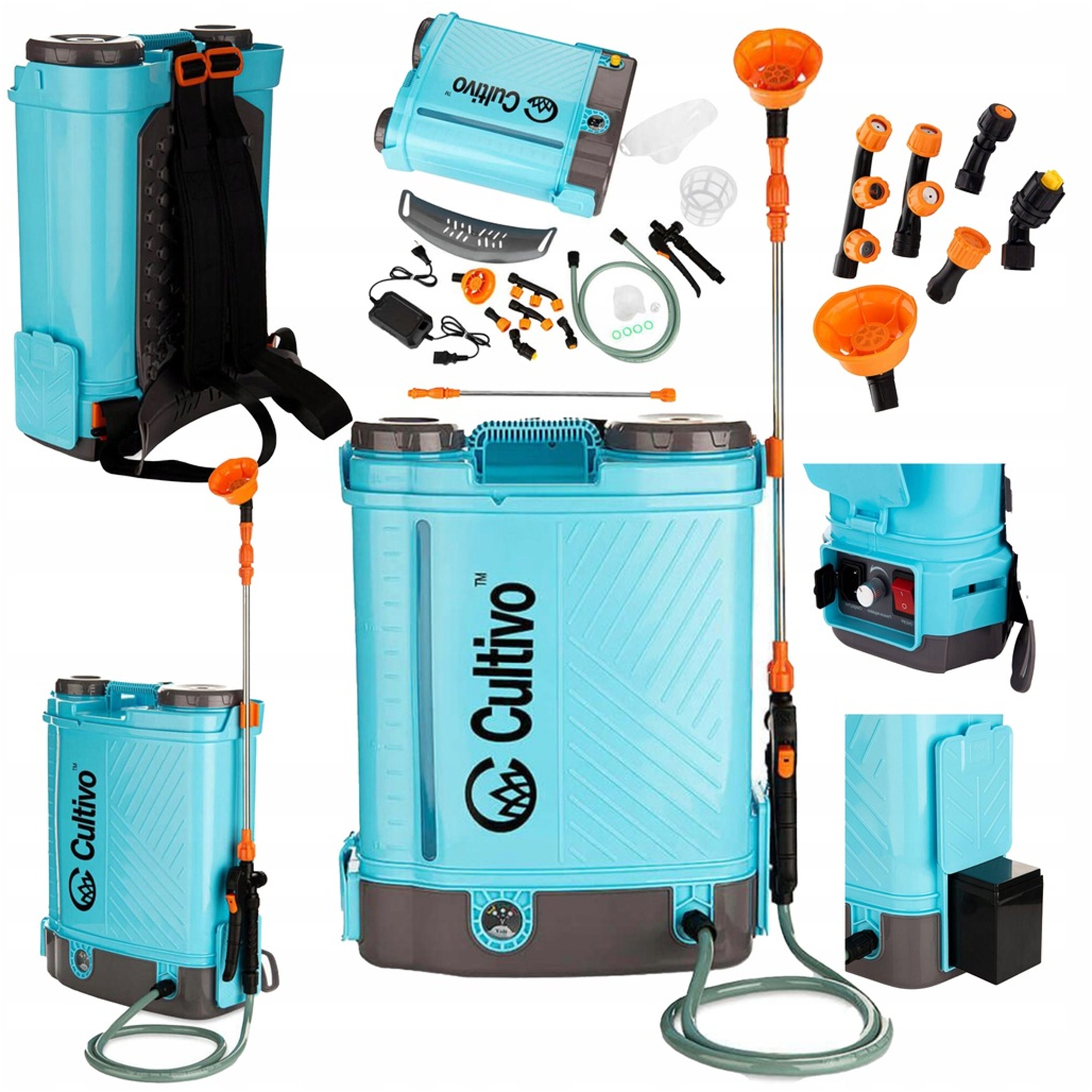 Akumulátorový záhradný tlakový postrekovač 20 l Batoh Lanca 98 cm, sada